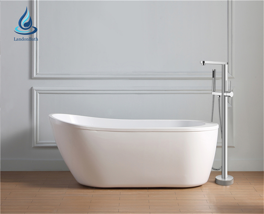 Modern Brass Bathroom Single Handle Hot&Cold Freestanding Tub Faucet