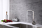 Factory Direct Sell Luxury Square Design Single Handle Long Neck Tall Kitchen Sink Faucet Flat Head Hot&Cold Water Mixer Taps