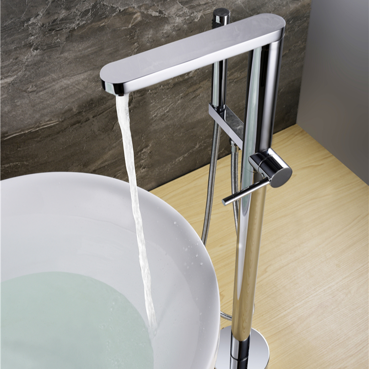 Floor Standing Shower Faucet Mounted Self Bathtub System With Tub Spout Stand Alone Bath Faucets Single Lever Bathroom Rain