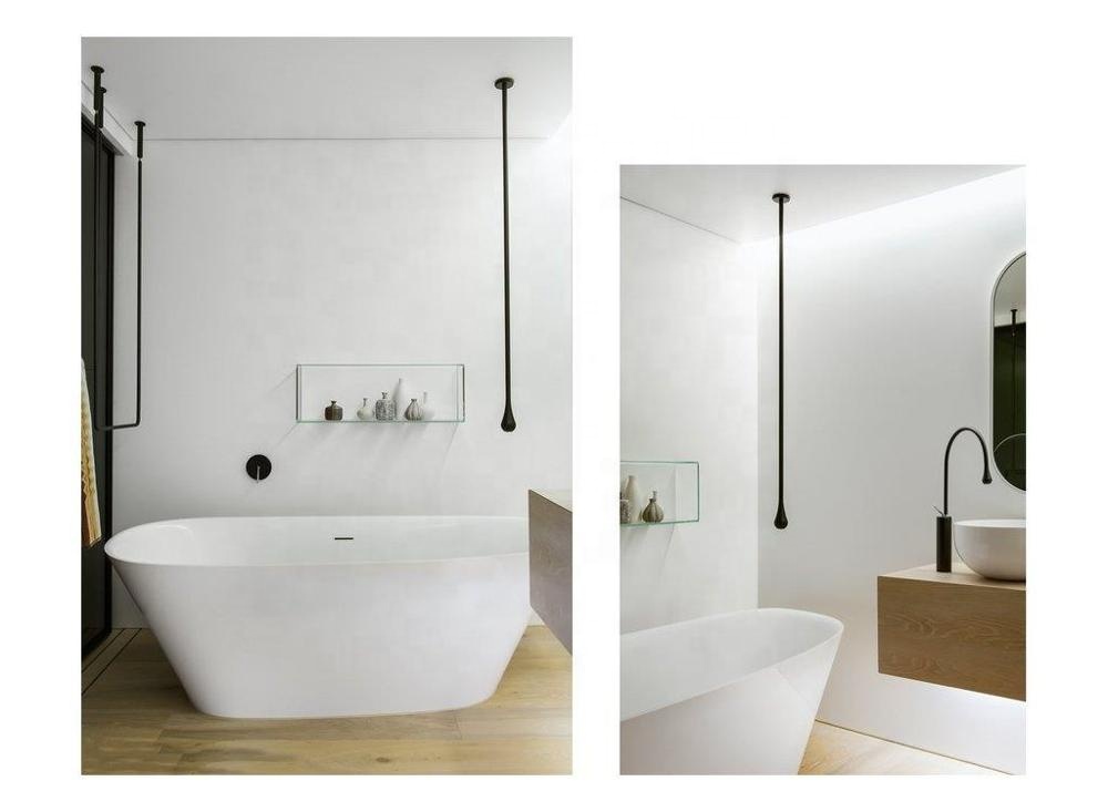 Ceiling Mounted Washbasin Taps Hang Faucet Bathroom Basin Spout Tap Solid Brass Water Drop Tub Filler Ceiling Faucet