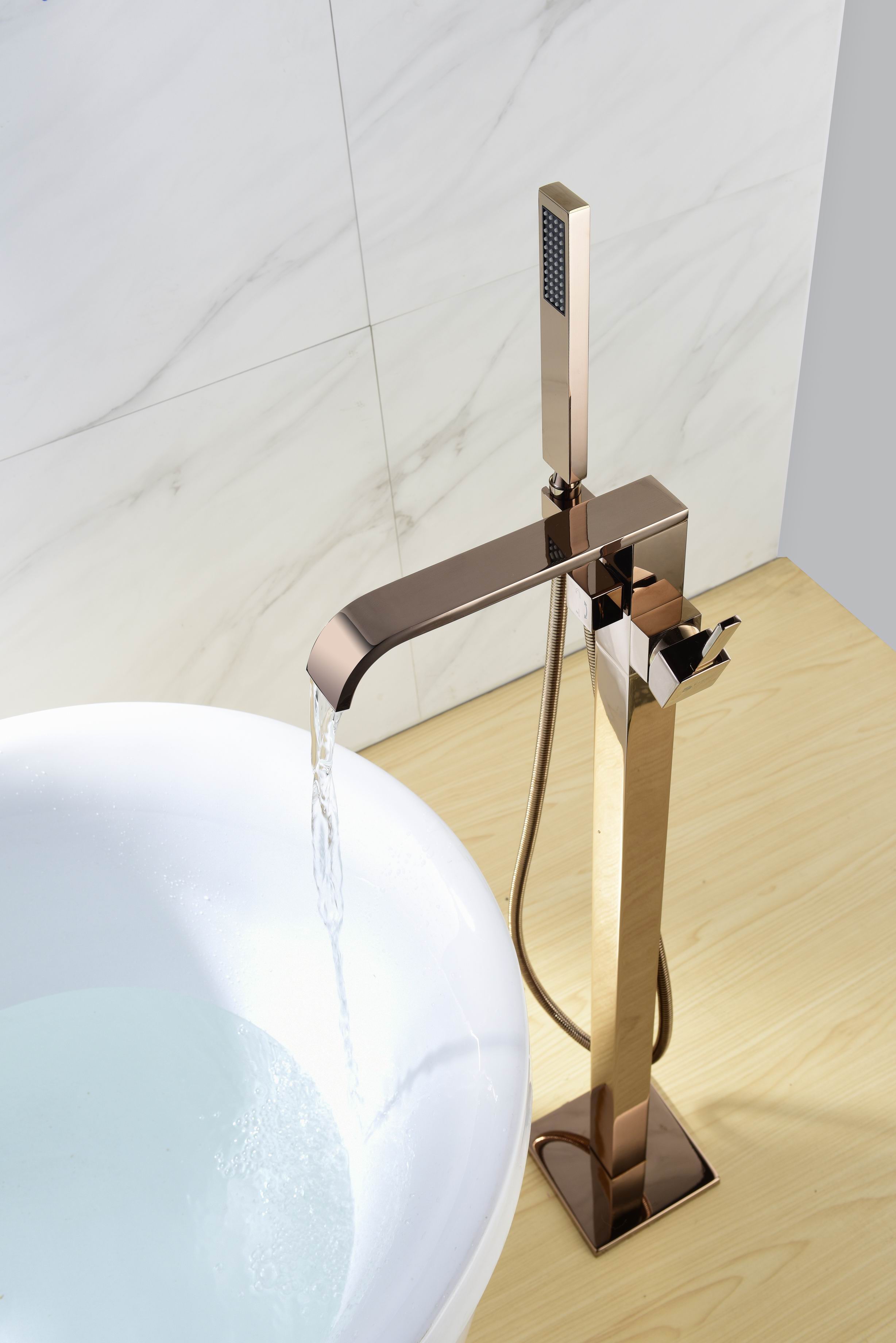 Simple Design Rose Gold High Brass Quality Freestanding Faucet