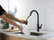 Black Color Brass Slim U Shape Spout Pull Out Kitchen Water Tap