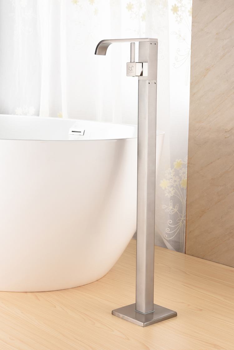 Stand Alone Bathroom Basin Mixer Sink Tap Floor Mount Free Standing Water Faucet Pedestal Washing Taps
