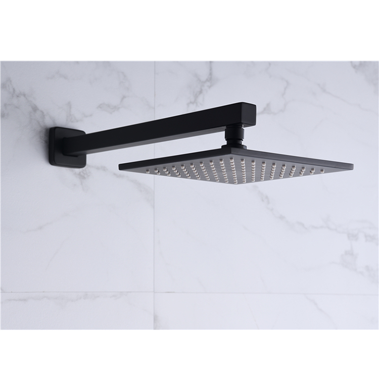 European Wall Mounted Black Concealed Hidden Brass Hot And Cold Shower Faucet Set Rain Shower Head Guangdong