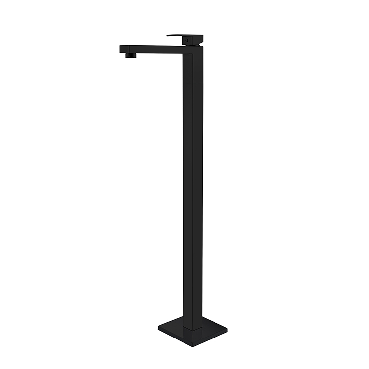 Floor Mount Brass Matt Black Finish Bathroom Taps Mixers CUPC Bath Filler Basin Sink Floor Standing Bathtub Faucet