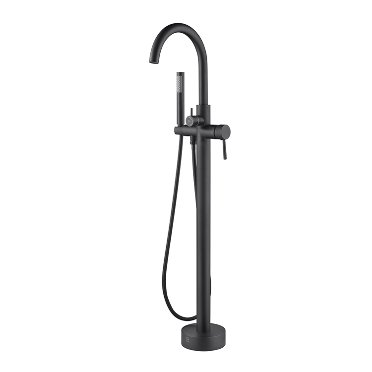 Bathrooms Freestanding Brass Filler Plate Matt Black, Floor Standing Brass Faucet&Tap Plate Matt Black