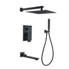 Concealed Square Bathroom Shower Faucet Black Plating Shower Sets For Home