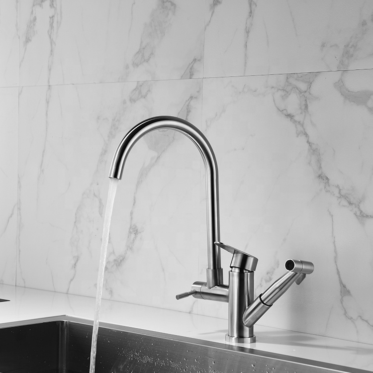 de acero inoxidable mezclador de cocina llaves de agua para cocina