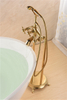 Telephone Style Floor Mounted Tub Filler with Cross Handles Include Personal Hand Shower Brass Faucet