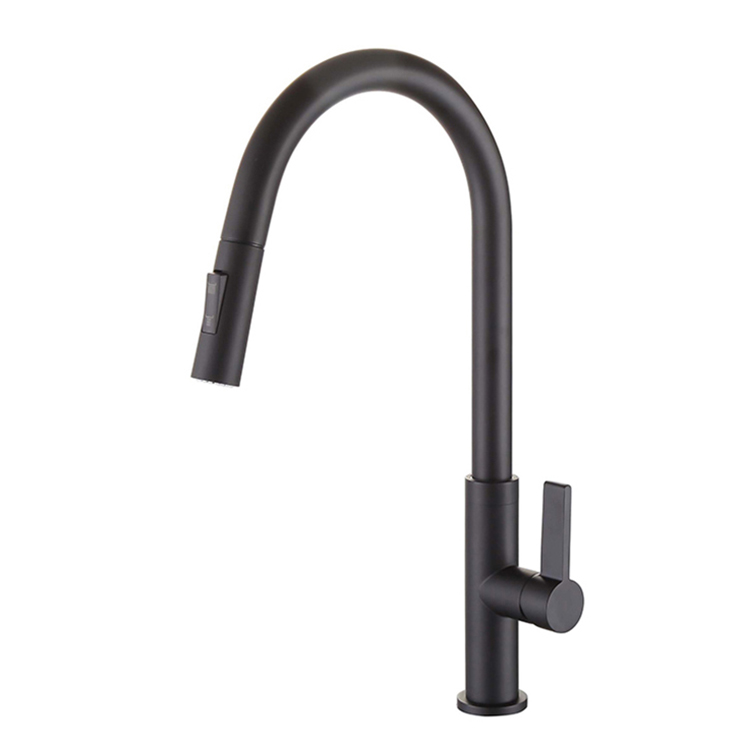 Matte Black Kitchen Sink Mixer Taps Faucet With Pull Down Magnetic Docking Sprayer Head
