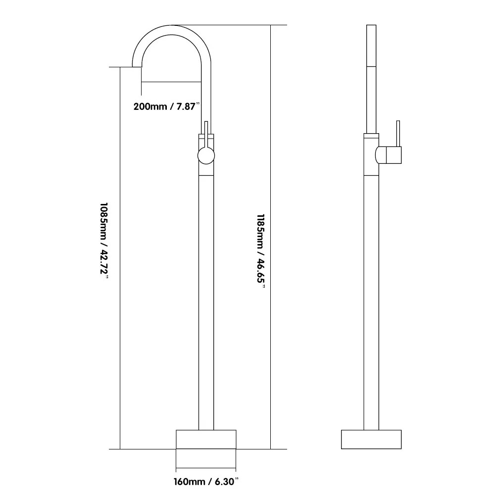 Matte Black Pull out Brass Freestanding Bathtub Faucet Bathtub Mixer