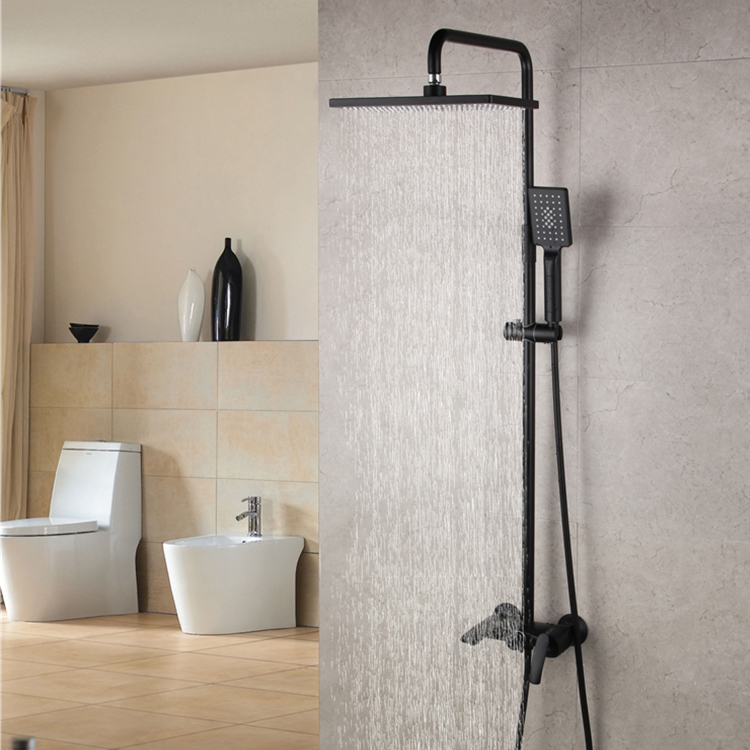 High Brass Quality Matte Black Concealed Bath Shower