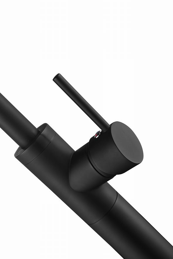 Round Matt Black Freestanding Faucet Thermostatic Bathtub Mixer