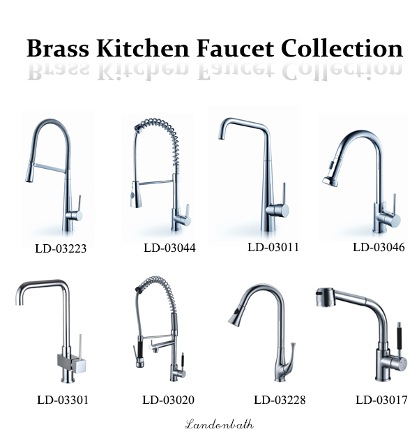 Brass kitchen faucet