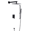 Usa Upc Matte Black Wall Mounted Concealed Bath Room Square Rain Plastic Head Shoewr Bathroom Faucet Showers With Hand Shower