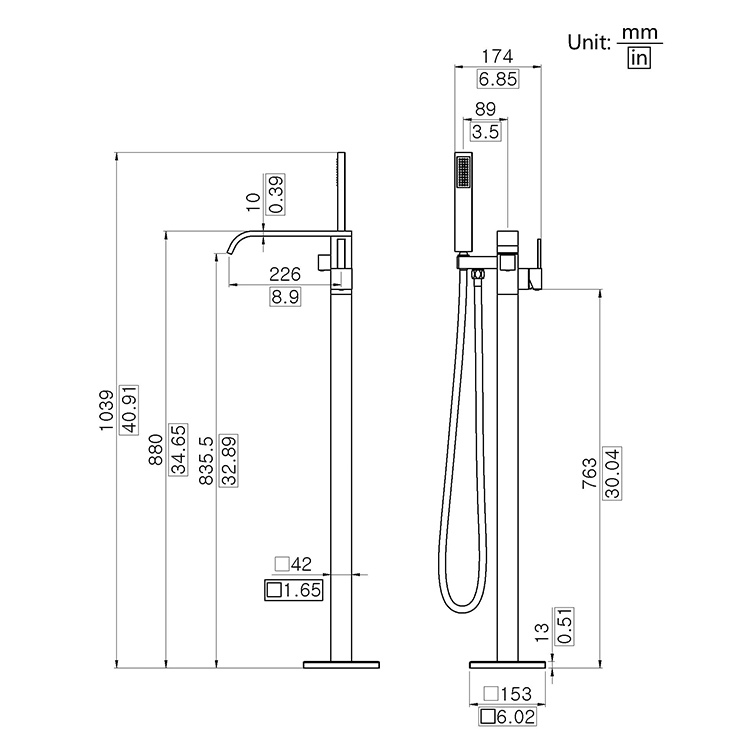 Italy Design Brass Floor Freestanding Bathtub Faucet Contemporary Free Stansing Bath Tub Mixer Taps Fillers Shower Set