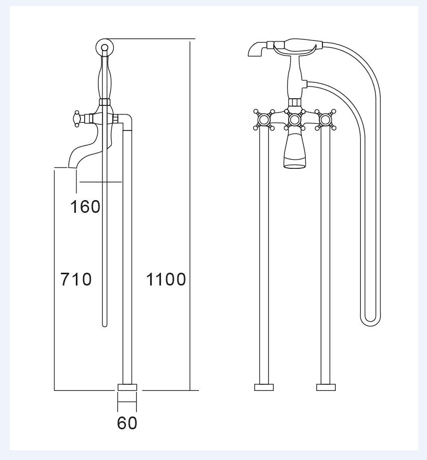 Orb Black Bath Tub Faucet Floor Mount Antique Filler Brass Shower Mixer Taps Faucets Hand Tap