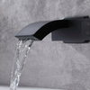 Waterfall Shower Faucet with Handheld Wand Matte Black Bathtub Filler Wall Mount