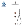 Black Brushed Golden Shower Column Oil Rubbed Bronze Faucet Dual Head Picture System Bathroom Gold Set Brass Mixer