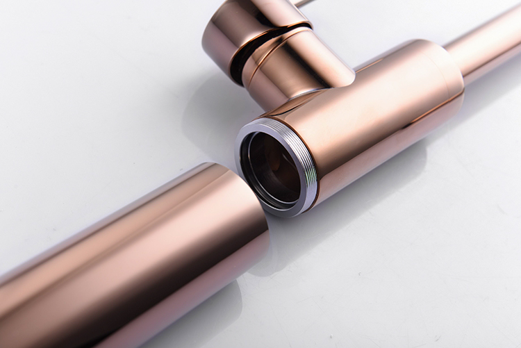 New Rose Gold Floor Mounted Bathtub Faucet Set Luxury Design Freestanding Bath Tub and Shower Mixer Tap