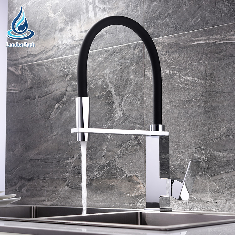 Luxury Gold Pull Down Modern Kitchen Faucet