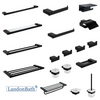 Matt Black Bathroom Accessories Set Paper Holder Towel Rod 69Series