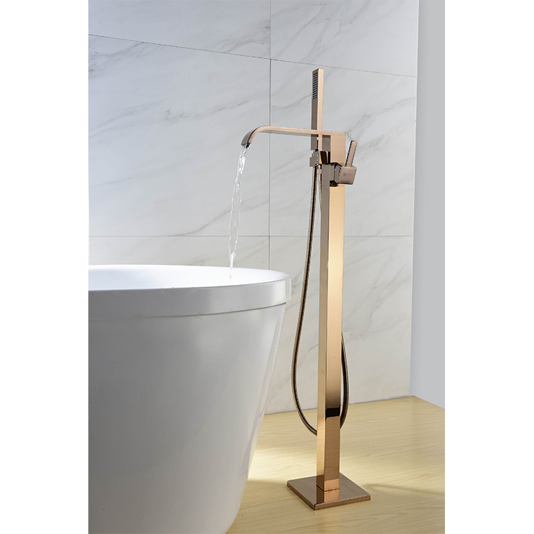 Hot Selling Brass Chrome Hot and Cold Water Exchange Freestanding Bathtub Faucet