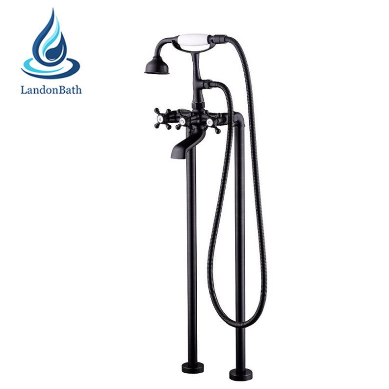 New Design Matte Black High Quality Deck-Mount Roman Bathtub Faucet