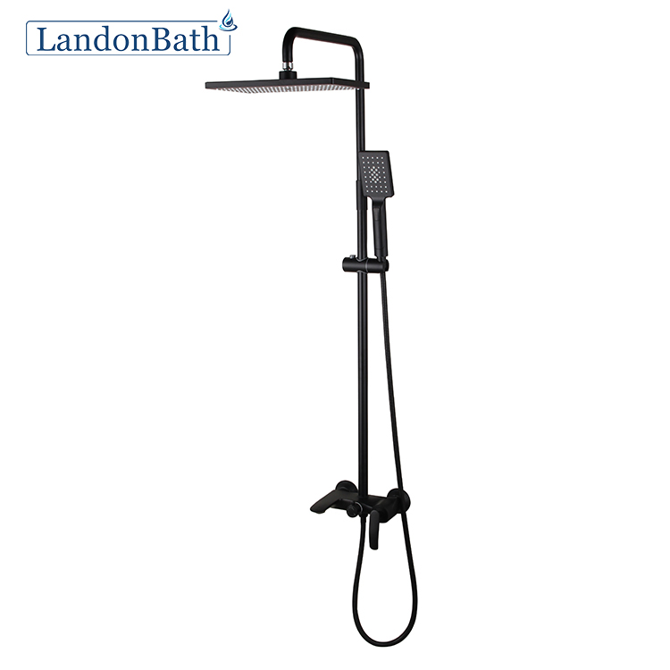 High Brass Quality Matte Black Concealed Bath Shower