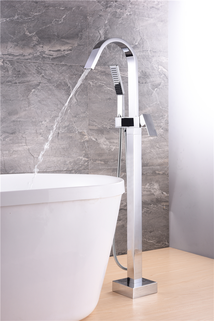 Square Round Hot Selling Bathtub Tap High Quality Floor-Mount Bathtub Faucet
