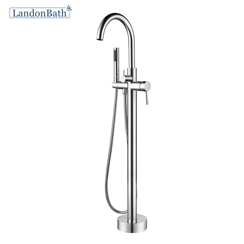  Floor-Mount Bathtub Faucet High Quality Square Round Bathtub Mixer