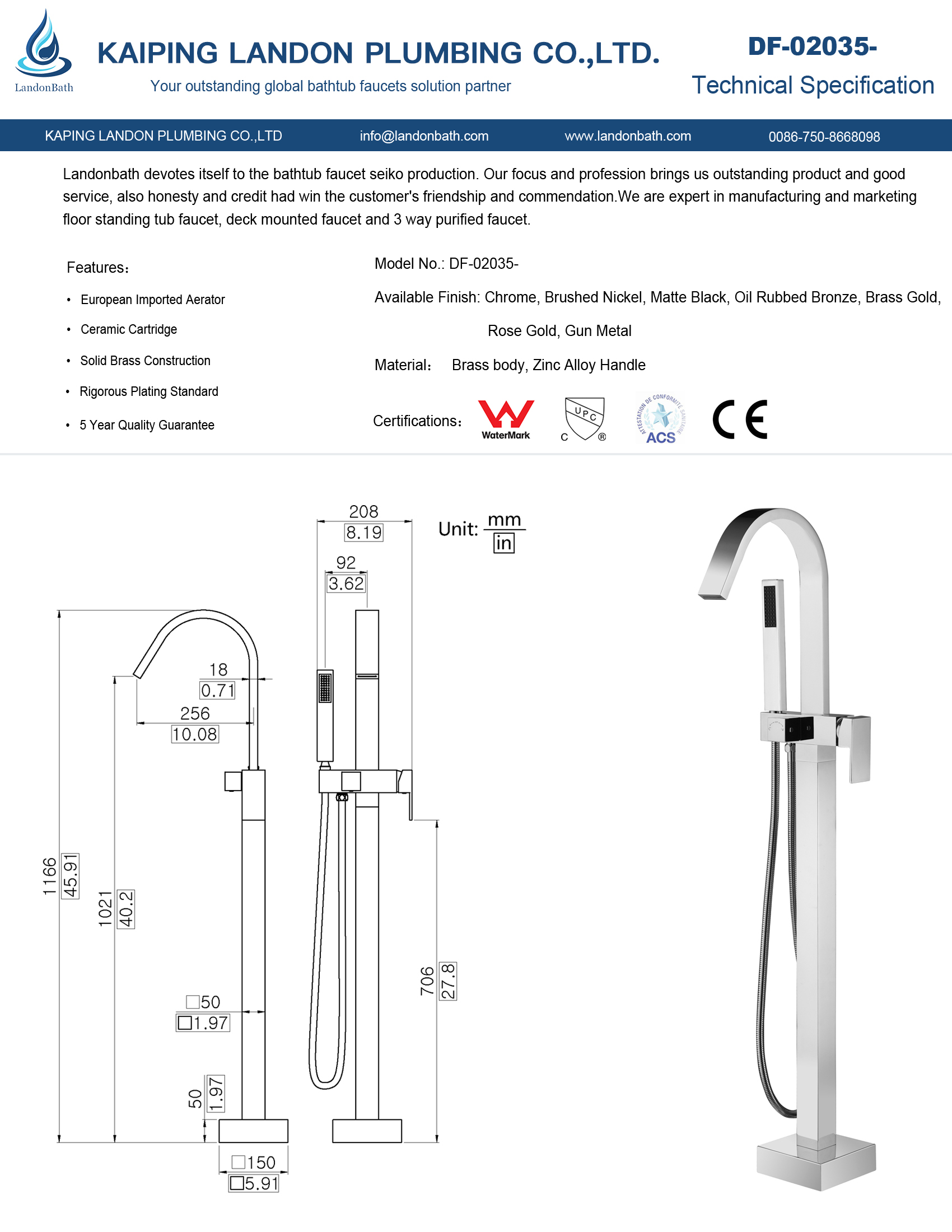 Global Bathtub Faucet Manufacturer