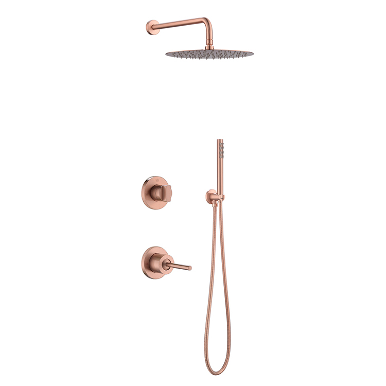 Wall Mounted Shower Head Brass Gold Color Bath And Faucet Bathroom Brushed Set Matt Black Mount Mixer Rainfall Sets Rose