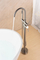 Bathroom Brass Brush Nickel Floor Mounted Tub Filler Freestanding Bath Tub Shower Faucet