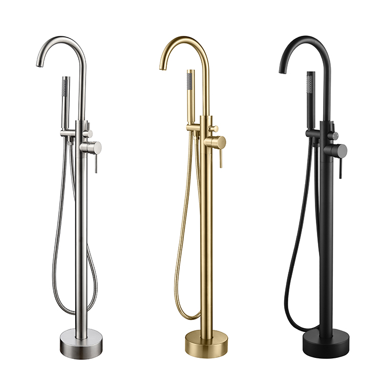 Bathroom Freestanding Brass Faucet Brushed Nickel Brushed Gold Plate Matt Black Bathtub Faucet Parts