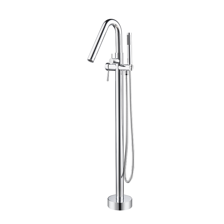 Brand New Design V Shape Spout Stand Alone Bathtub Mixer Free Standing Bath Faucet