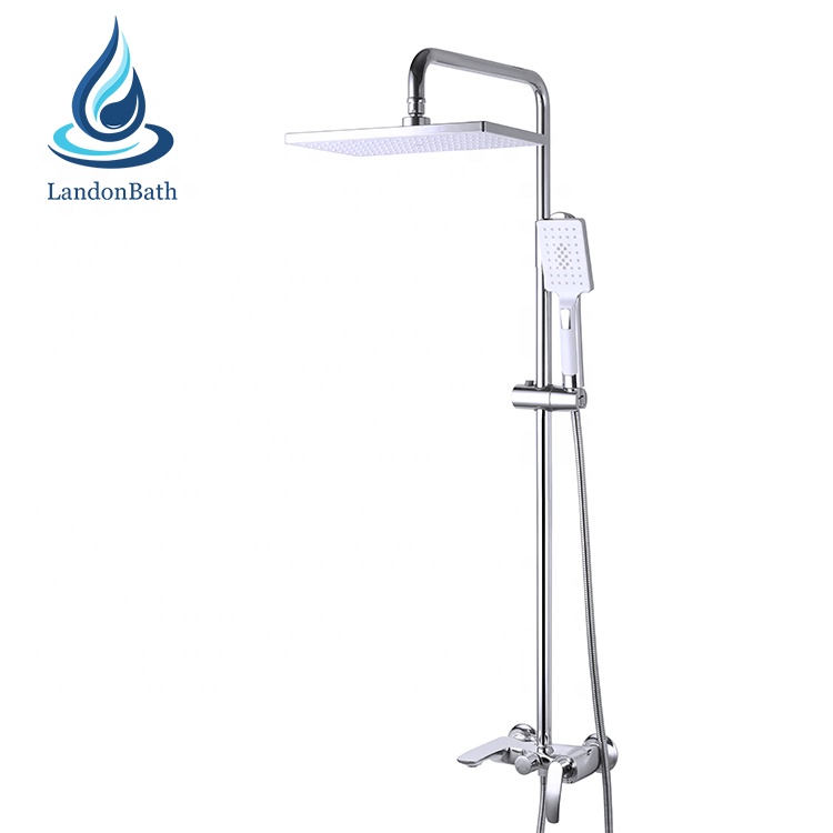 Shower System Bathroom Chrome Waterfall Rain Shower Faucet Tap Bath Mixer Bathtub Faucet Set