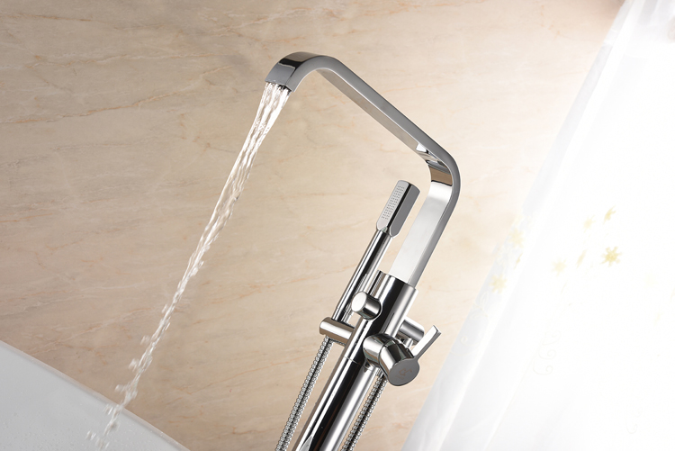 Bathroom Floor Installed Tap Freestanding Bathtub Faucet