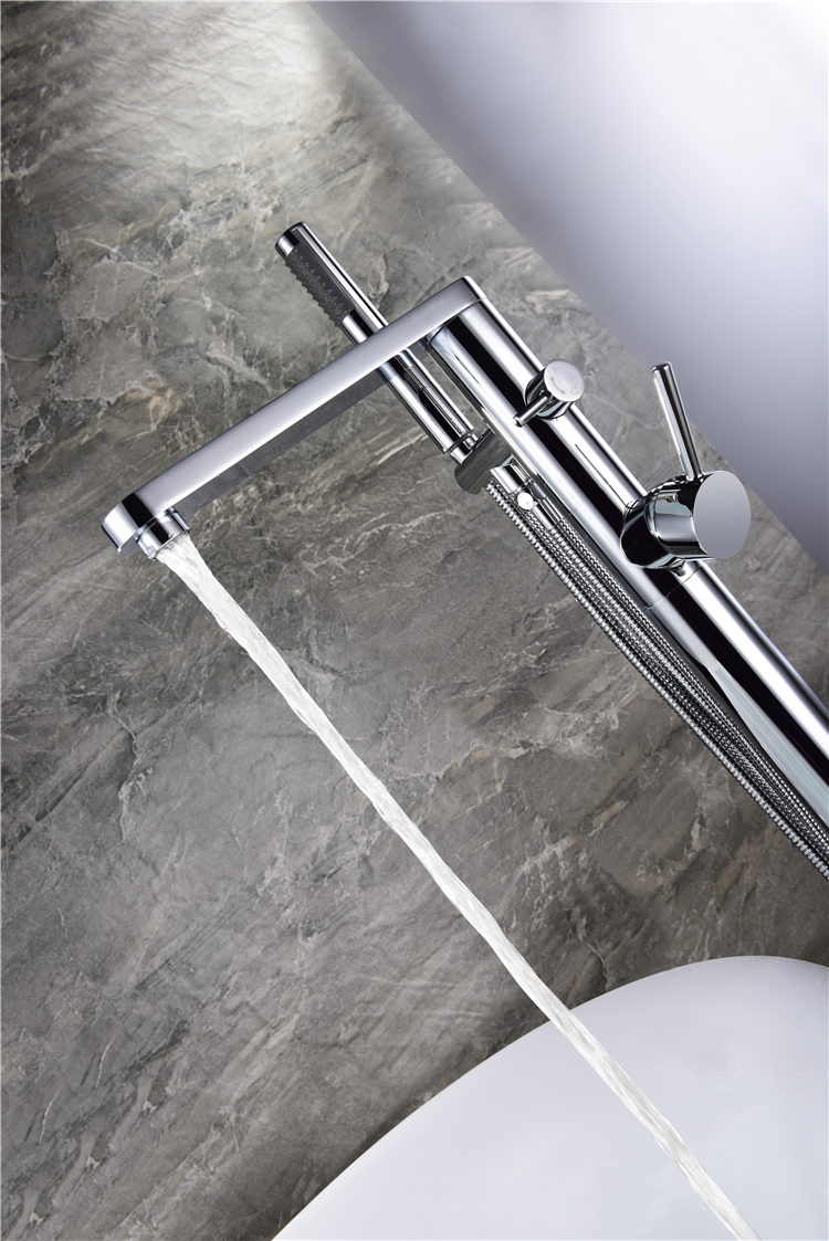 Freestanding Mixer Shower Bath Tap Bathtub Faucet Watermark Floor Mounted Tub Filler Free Standing Modern Bathroom Brass