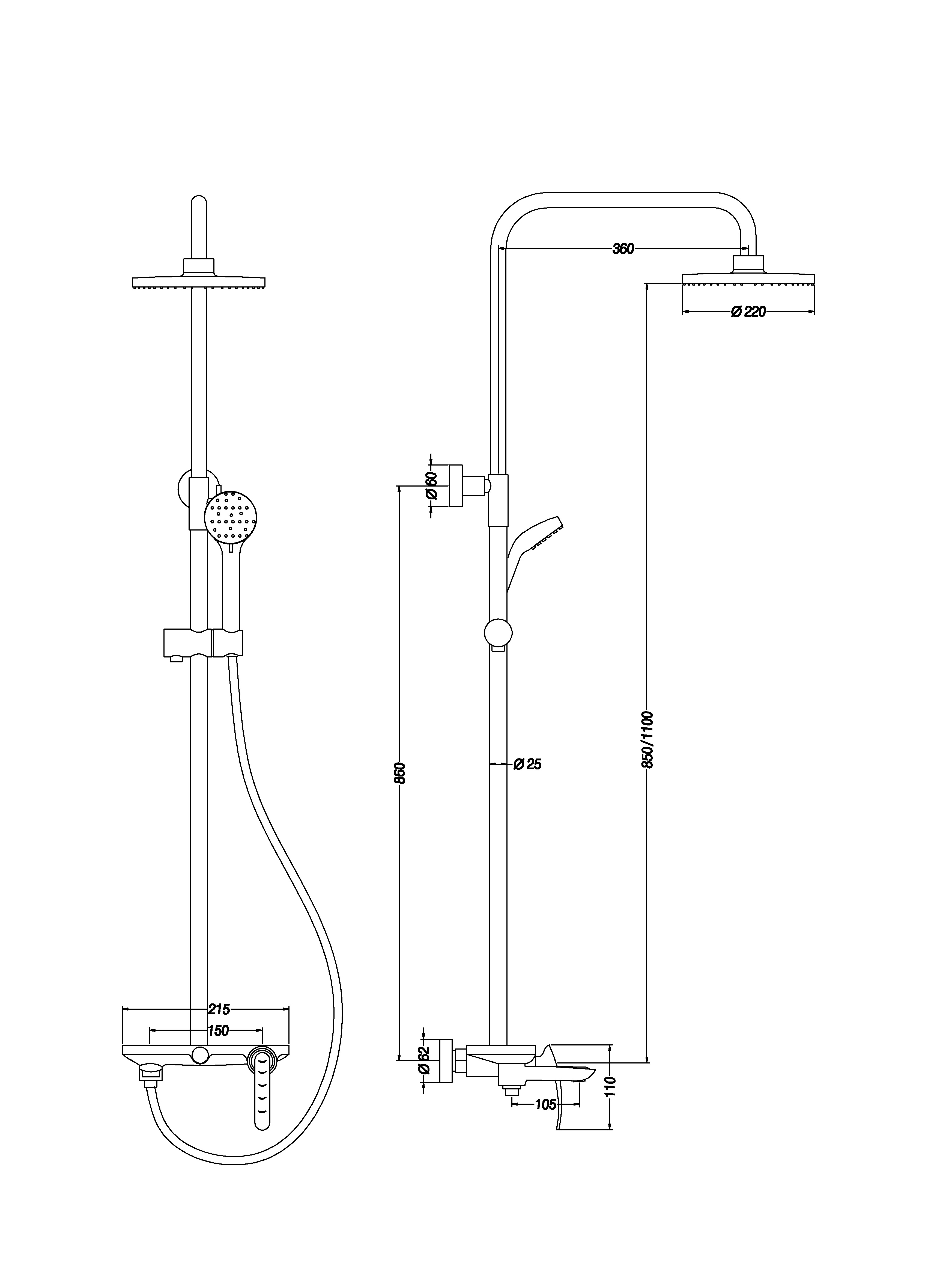 Bathroom Wall Mounted Rotatable Bath & Shower Mixer Tap Brass Bathtub Shower Faucet Set Soild Brass