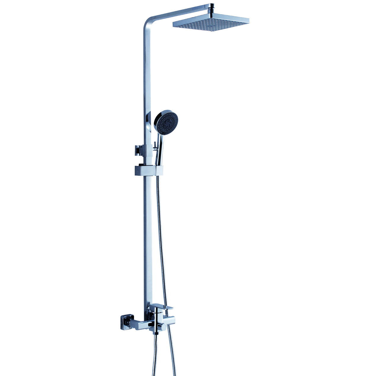 Exposed Rainfall Shower Set Wall Mounted Shower Faucet for Bathroom