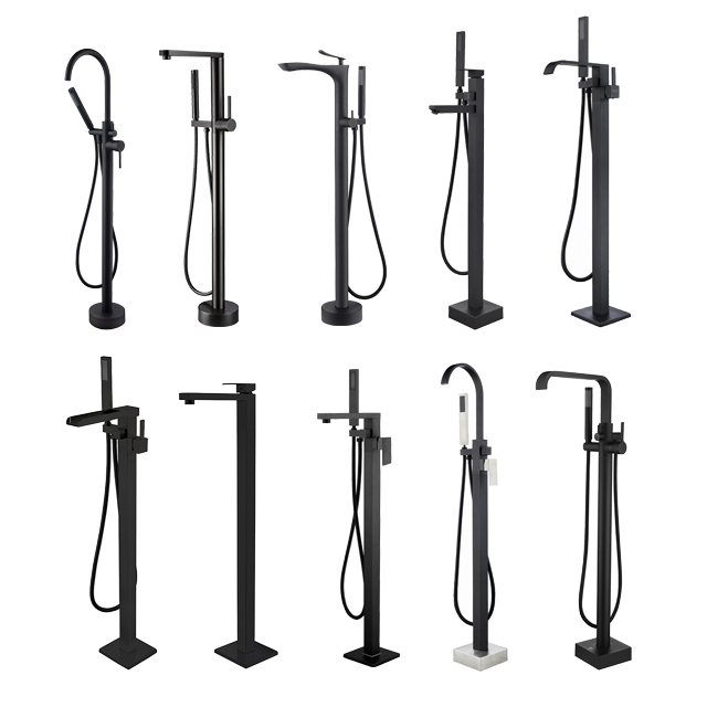 Bathroom Decoration Floor Free Standing Mounted Bathtub Faucet Mixer