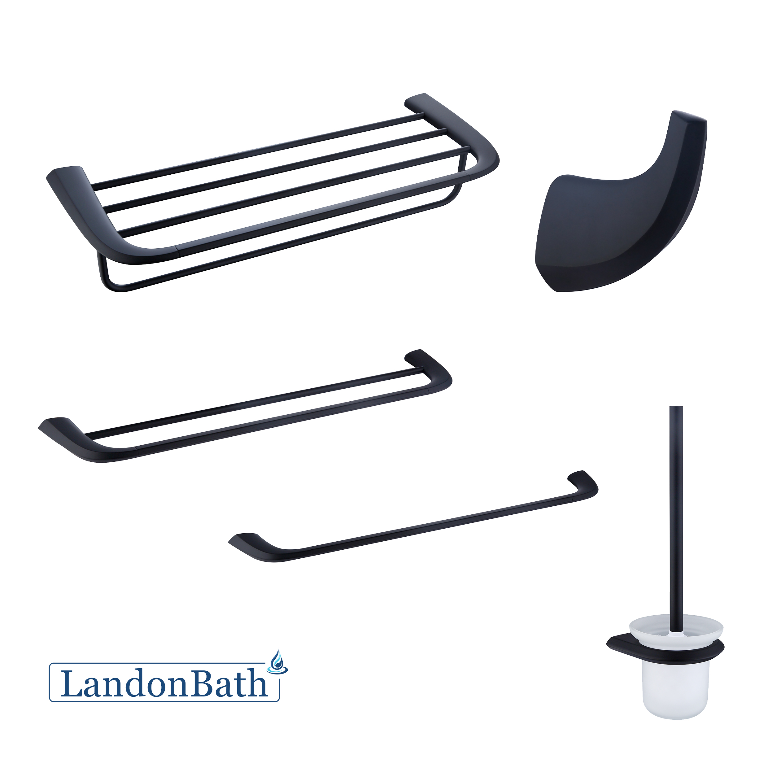 Bathroom Accessories Set Chrome 304SS Zinc Alloy Bath Towel Bar Towel Rack 24Series