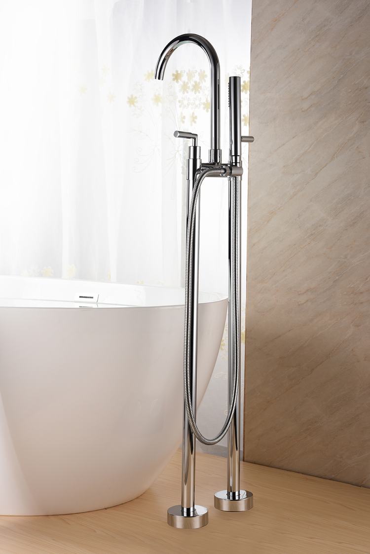  Floor-Mount Bathtub Faucet High Brass Quality Bathtub Mixer