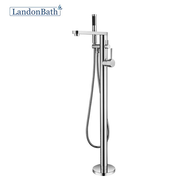 Freestanding Bathtub Faucet Pull-Out Handle Bathtub Tap