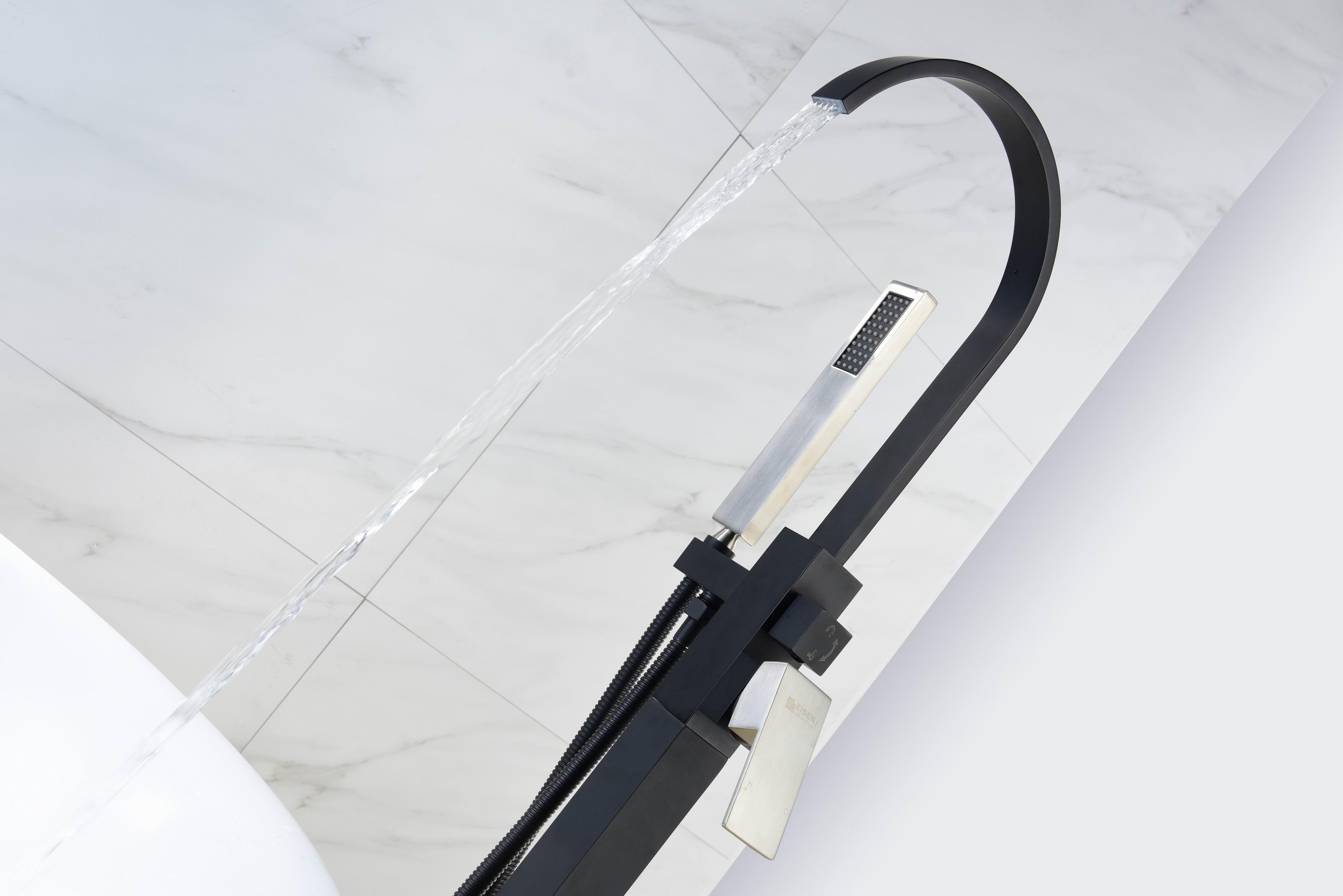 Hot Selling Matte Black Cheap Floor-Mount Bathtub Faucet