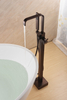Square Round Golden Balck Floor-Mount Bathtub Faucet