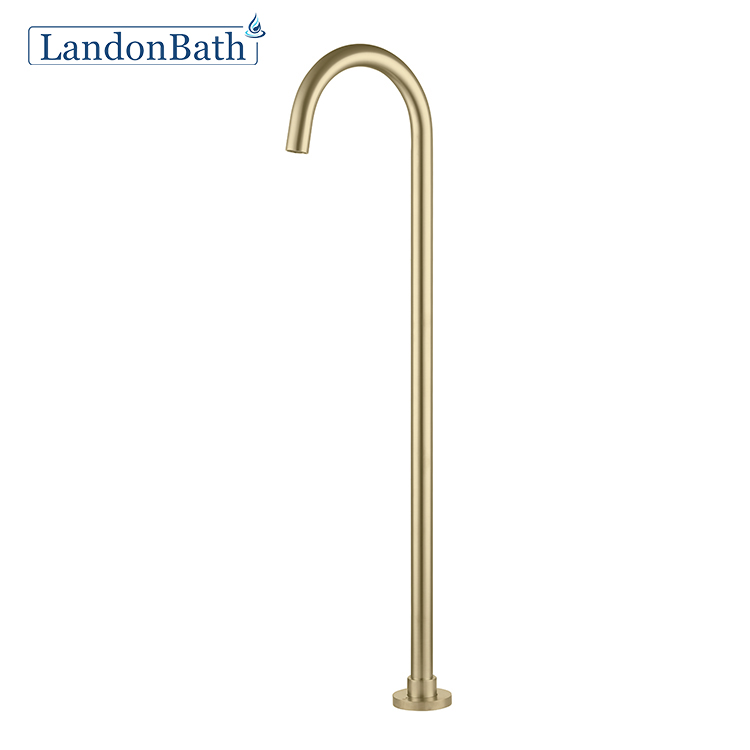 Modern French Gold Zinc Alloy Single Hole Freestanding Bathtub Faucet