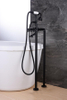 Black Wall Mounted Rainfall Shower Faucet Brass Hand Shower Mixer Set