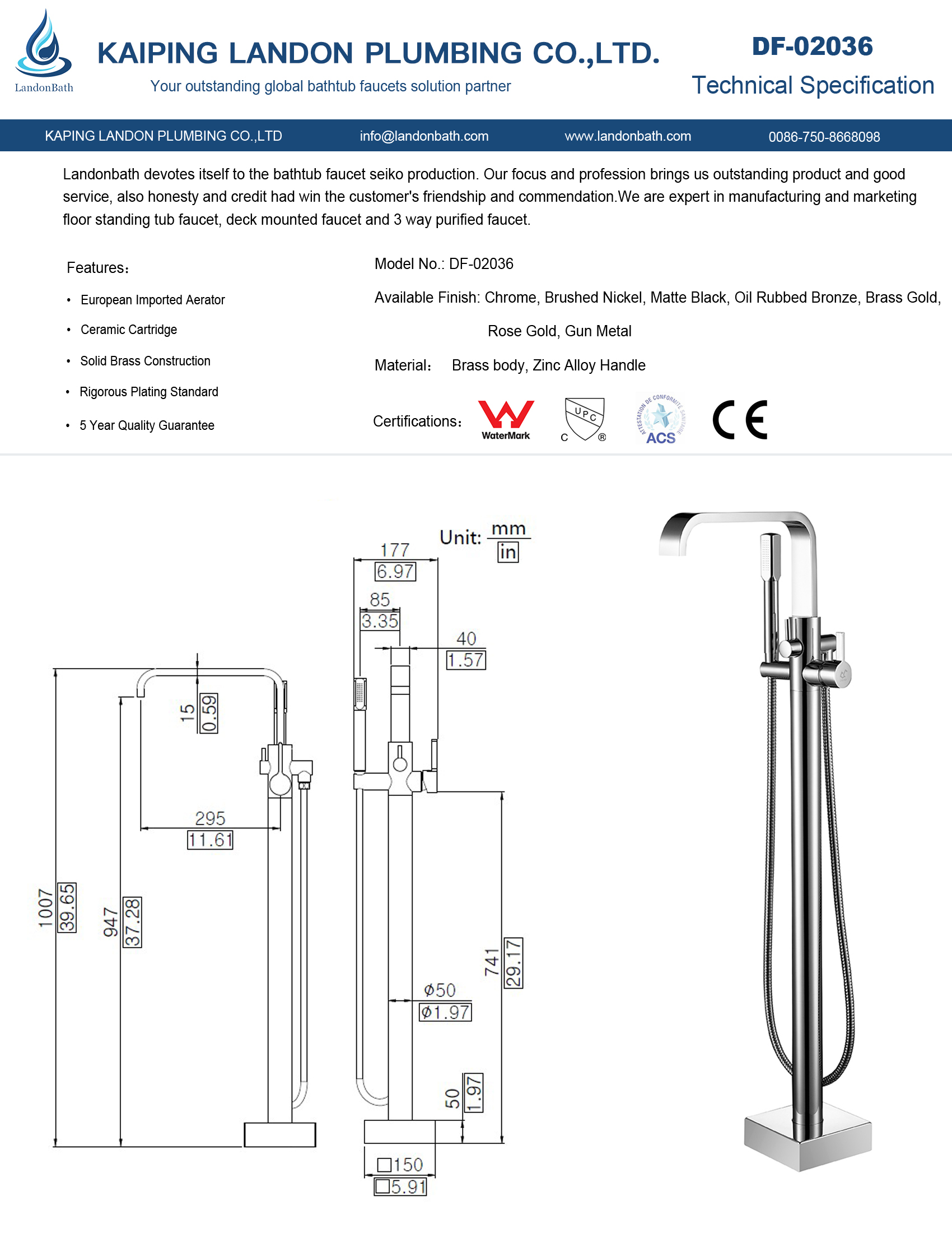Global Bathtub Faucet Manufacturer